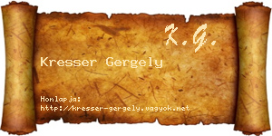 Kresser Gergely névjegykártya